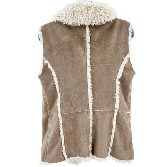 Cupcakes and Cashmere REVOLVE Faux Fur Arden Suede Vest Toffee CH301620 - Picture 8 of 13